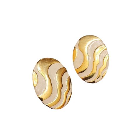 orecchini givenchy vintage|Givenchy Vintage Zebra Earrings with black and white enamel.